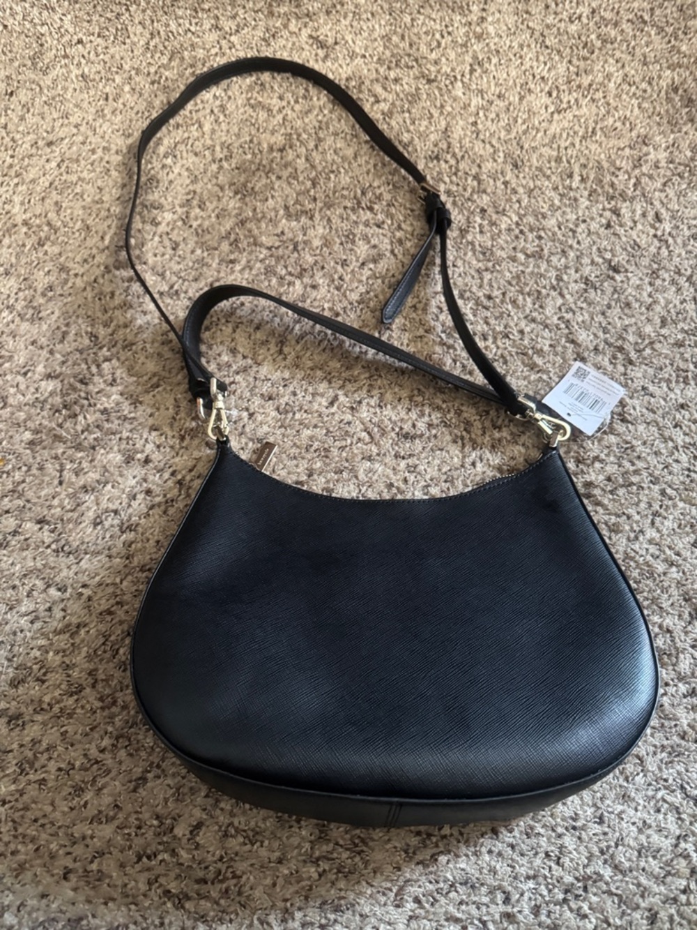 kate spade black leather shoulder bag with gold logo - Picture 5 of 6